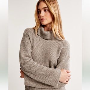 Long-Sleeve Turtleneck Mini Sweater Dress